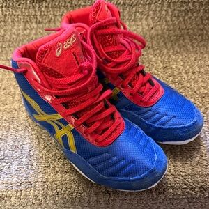 ASICS Kids Red and Blue Wrestling Shoes